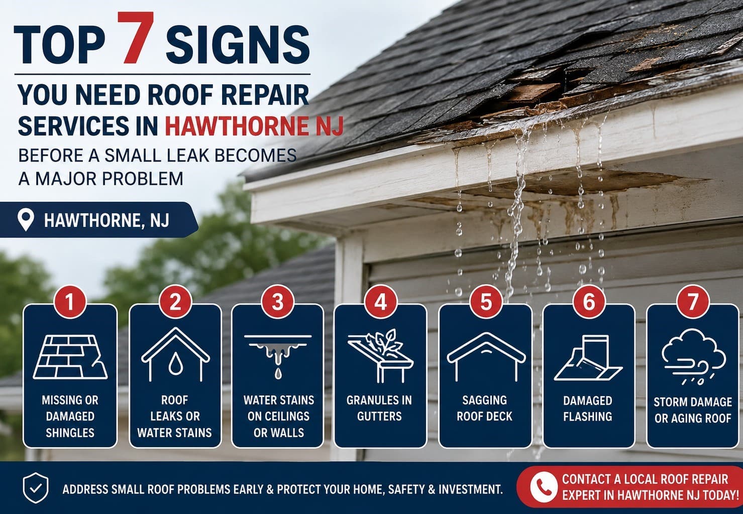 Top 7 Signs You Need Roof Repair Services in Hawthorne NJ Before a Small Leak Becomes a Major Problem